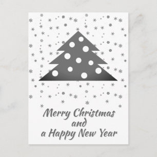 Weihnachtsbaum Snowflakes Frohe Skript Feiertagspostkarte