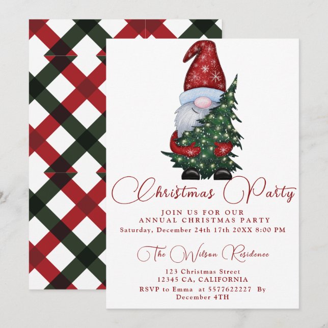 Weihnachtsbaum Snowman Weihnachtsfeier Party Einla Einladung (Vorne/Hinten)