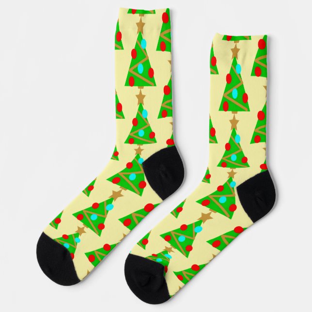 Weihnachtsbaum-Socken Socken (Linkes Detail)