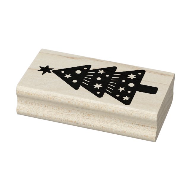 Weihnachtsbaum, solides Design Holz Gummistempel (Stempel)