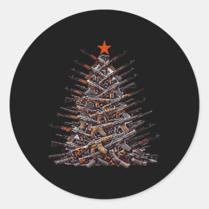 Weihnachtsbaum Sonnen Weihnachten Weihnachten 2024 Runder Aufkleber