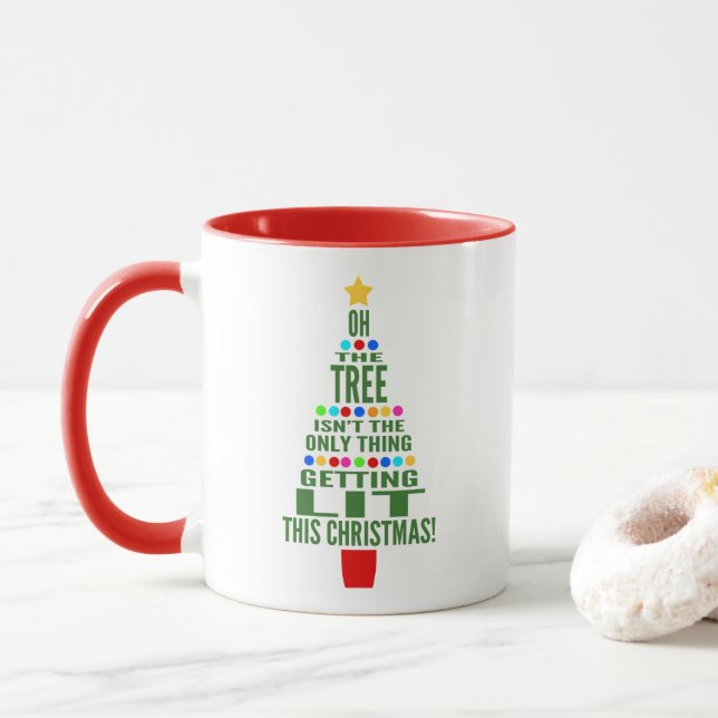 Weihnachtsbaum | Spaß für längere Aufenthalte Tasse (Mit Donut)