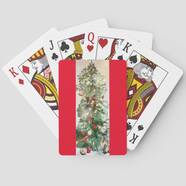 Weihnachtsbaum-Spielkarten Spielkarten (Rückseite)