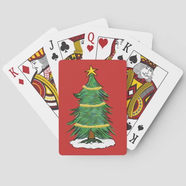 Weihnachtsbaum-Spielkarten Spielkarten (Rückseite)
