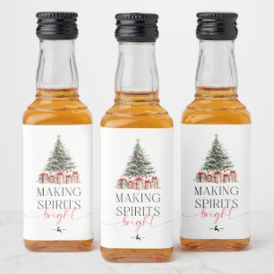 Weihnachtsbaum Spirituosen Bright Geschenk Alkoholflaschenetikett