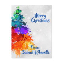 Weihnachtsbaum, Spritzer Paint, Primärfarben