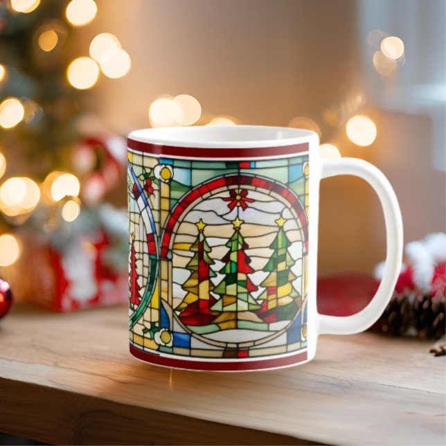 Weihnachtsbaum Stain Glass Weihnachtszeit Tasse (Von Creator hochgeladen)