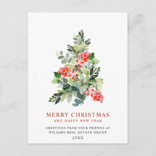 Weihnachtsbaum-Stechpalmen-Weihnachtsfest Corporat Postkarte