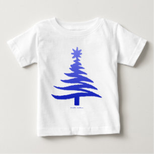 Weihnachtsbaum Stencil Cobalt Blue Baby T-shirt