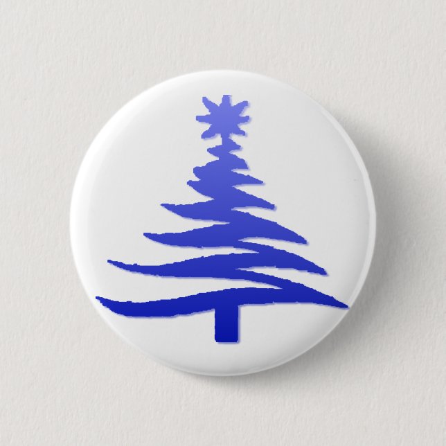 Weihnachtsbaum Stencil Cobalt Blue Button (Vorderseite)