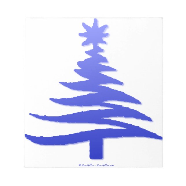 Weihnachtsbaum Stencil Cobalt Blue Notizblock (Vorderseite)