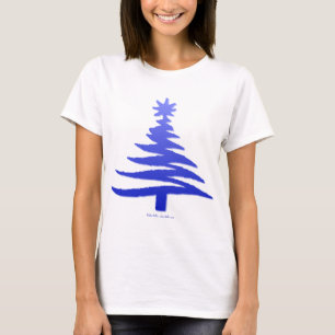 Weihnachtsbaum Stencil Cobalt Blue T-Shirt