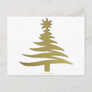 Weihnachtsbaum Stencil Gold Feiertagspostkarte