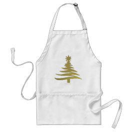 Weihnachtsbaum Stencil Gold Schürze