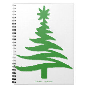 Weihnachtsbaum Stencil Green Notizblock