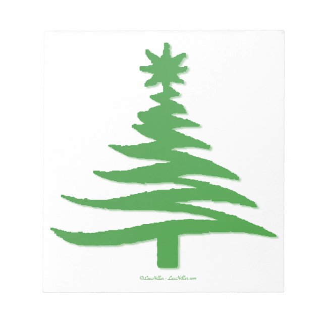 Weihnachtsbaum Stencil Green Notizblock (Vorderseite)