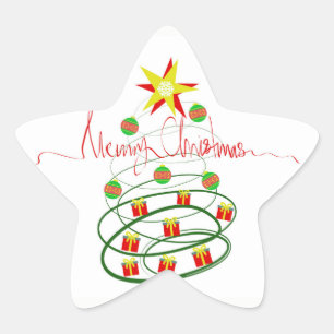 Weihnachtsbaum Stern-Aufkleber