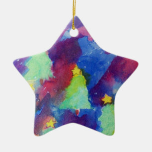 WEIHNACHTSBAUM Stern Keramik Ornament