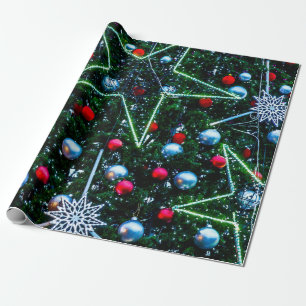 Weihnachtsbaum, Sterne, Säle Geschenkpapier