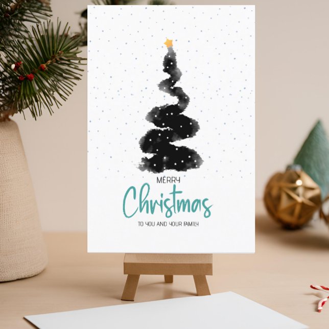 Weihnachtsbaum, Sterne & Schnee für die Nacht Postkarte (Von Creator hochgeladen)