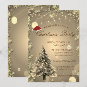 Weihnachtsbaum, Sterne, Weihnachtsfirma Party Einladung