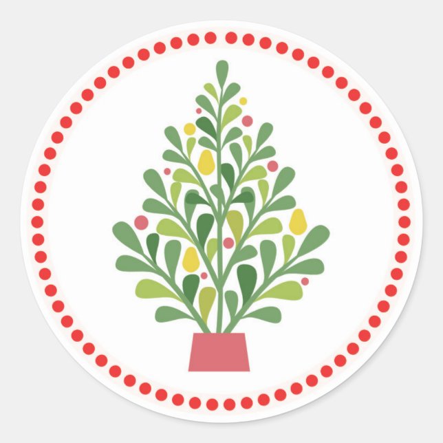 Weihnachtsbaum-Sticker Runder Aufkleber (Vorderseite)