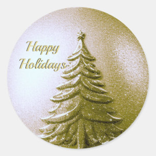 Weihnachtsbaum-Sticker Runder Aufkleber