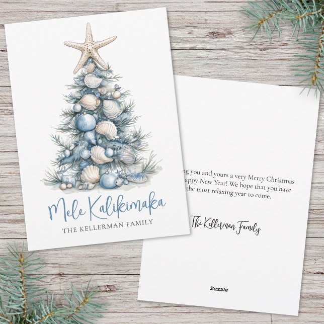 Weihnachtsbaum Strand Frohe Weihnachten (Christmas Tree Beach Mele Kalikimaka Holiday Card)