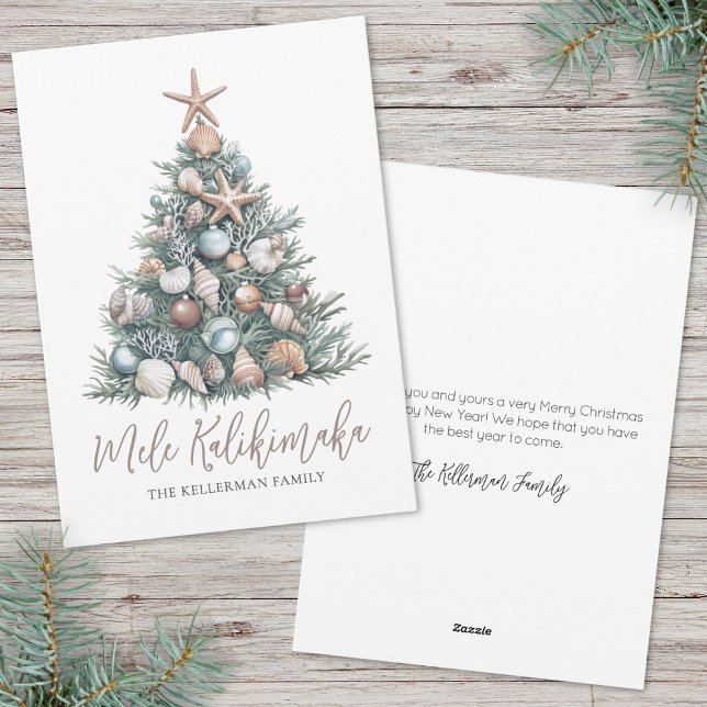 Weihnachtsbaum Strand Frohe Weihnachten (Christmas Tree Beach Mele Kalikimaka Holiday Card )