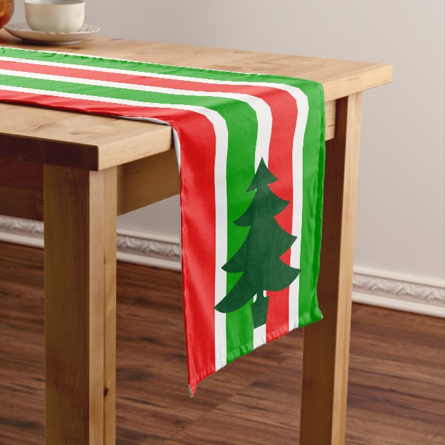 Weihnachtsbaum-Streifen Kurzer Tischläufer (Beispiel)