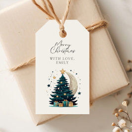 Weihnachtsbaum streift den Mond Geschenkanhänger