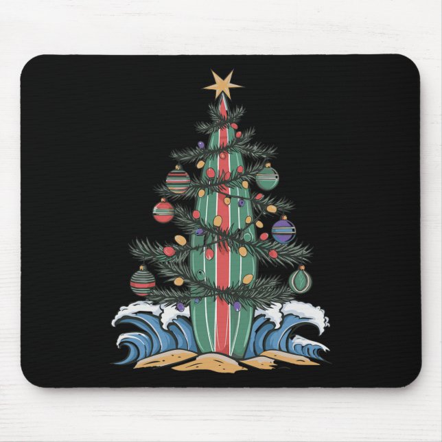 Weihnachtsbaum-Surfboard _1 Mousepad (Vorne)