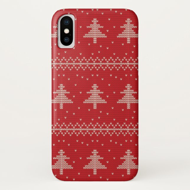 Weihnachtsbaum Sweater Snowflake iPhone Case (Rückseite)
