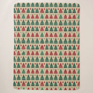Weihnachtsbaum Sweater Strick Traditionelles Muste Sherpadecke