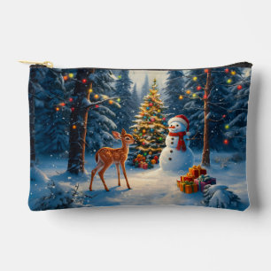 Weihnachtsbaum Szene Niedlich Hirschgewächse Snowm Zubehörtasche