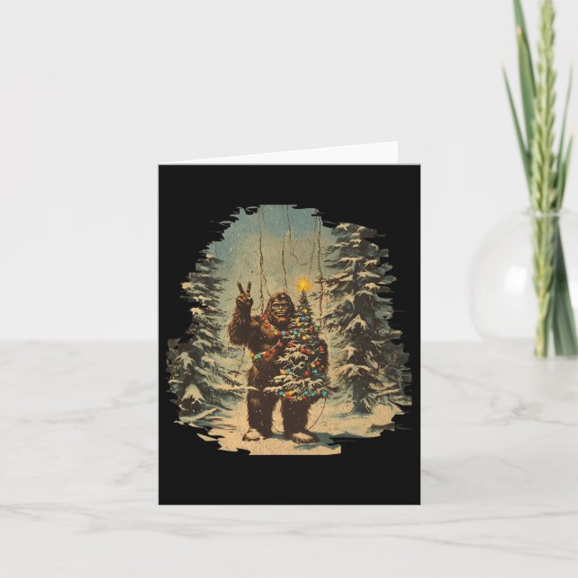 Weihnachtsbaum Tarot Xmas Sasquatch Karte (Vorderseite)