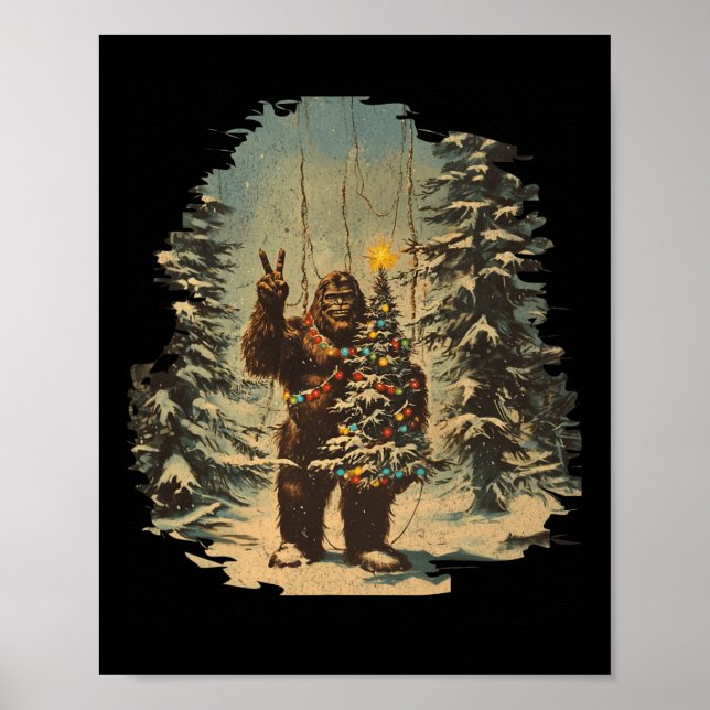 Weihnachtsbaum Tarot Xmas Sasquatch Poster (Vorne)