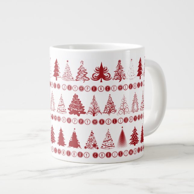 Weihnachtsbaum-Tasse Jumbo-Tasse (Vorderseite Rechts)