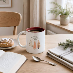 Weihnachtsbaum-Tasse - Minimaler Hygge-Stil Zweifarbige Tasse