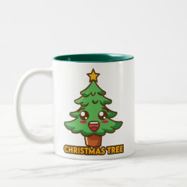 Weihnachtsbaum-Tasse Zweifarbige Tasse