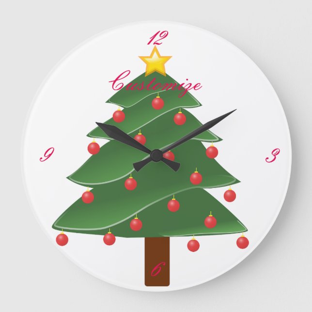 Weihnachtsbaum Thunder_Cove Große Wanduhr (Vorderseite)