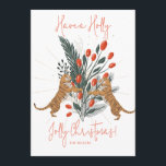 Weihnachtsbaum & Tigers Holly Jolly Weihnachtskart Einladung<br><div class="desc">Niedliche Weihnachtstiger und ein Baum mit einer Weihnachtsbotschaft von Holly Jolly.</div>