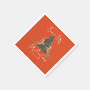Weihnachtsbaum & Tigers Jolly Weihnachtskarte Serviette
