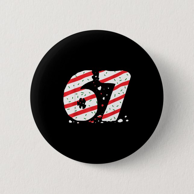 Weihnachtsbaum-Torten 67 Meme Gen Alpha Slang Kind Button (Vorderseite)