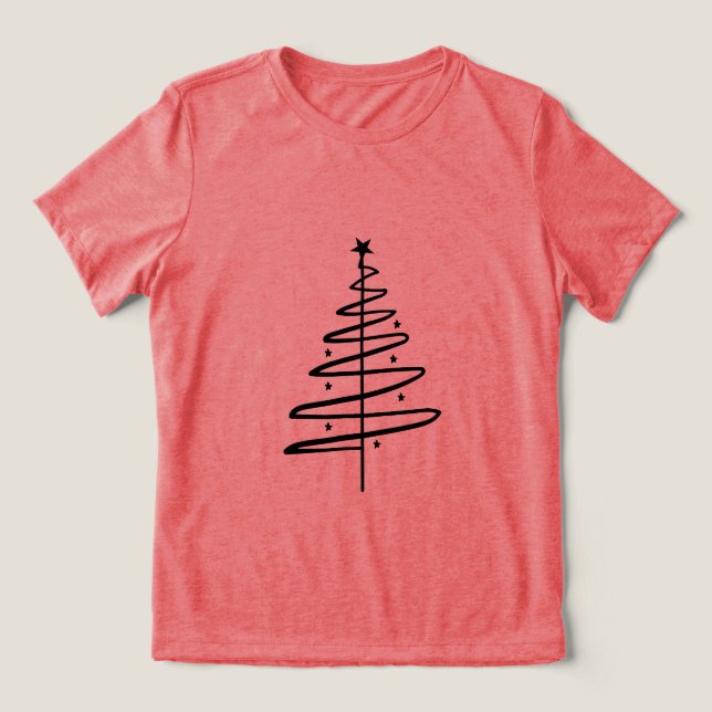 Weihnachtsbaum Tri-Blend Shirt (Design Vorderseite)
