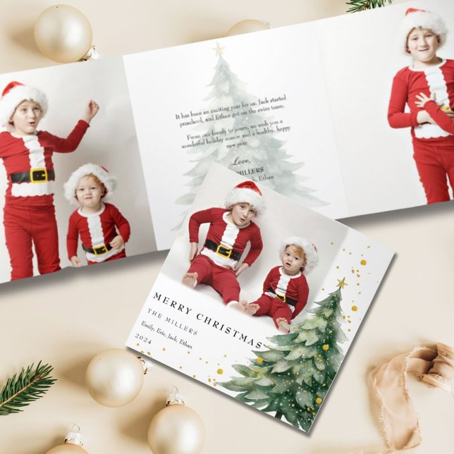 Weihnachtsbaum Trifold Foto Weihnachtskarte Dreifach Gefaltete Urlaubskarte (Von Creator hochgeladen)