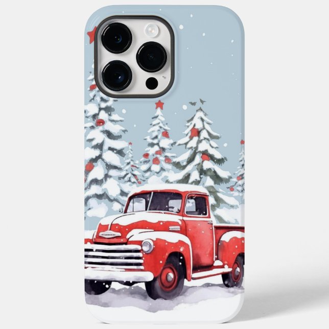Weihnachtsbaum Truck Case-Mate iPhone 14 Pro Max Hülle ("Vintage red truck vibes all winterlong.")