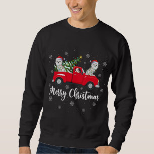 Weihnachtsbaum Truck Maltese Dog Chri Sweatshirt
