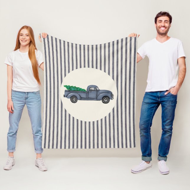 Weihnachtsbaum Truck Medium Fleece Blanket (Beispiel)