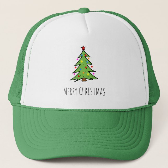 Weihnachtsbaum Truckerkappe (Vorderseite)